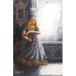 Bandah Ali, 24 x 36 Inch, Acrylic on Canvas, Figurative-Painting, AC-BNA-178